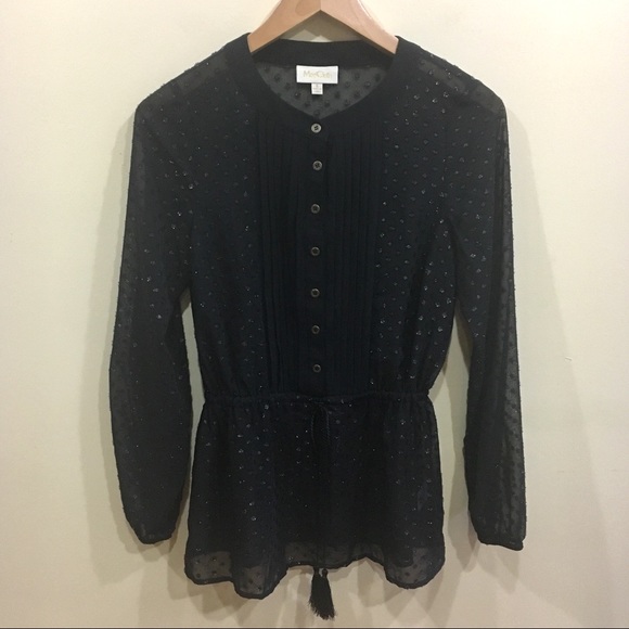 ModCloth Sheer textured polkadot blouse - Picture 2 of 6